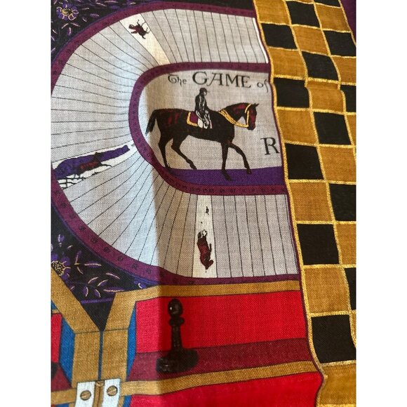 Oscar De La Renta Studio Wool Chess & Cards Themed Scarf Japan-Made - Picture 7 of 8